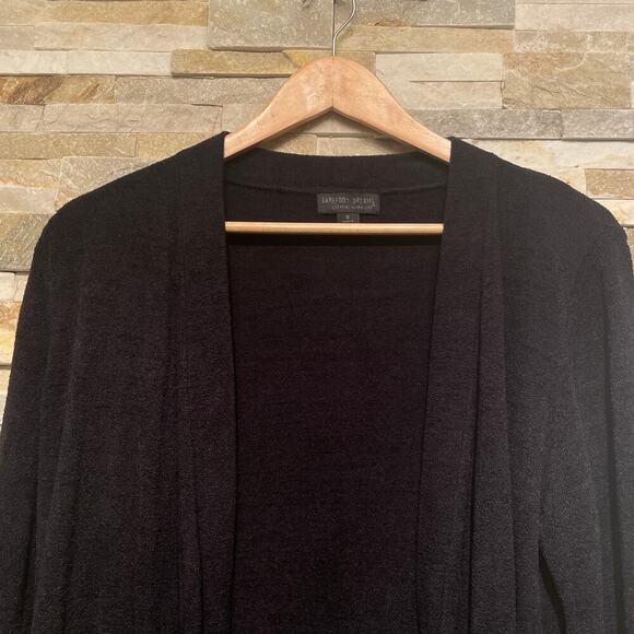 Barefoot Dreams M Black Cardigan | CozyChic Ultra Lite, Duster, Drawstring - Picture 10 of 10